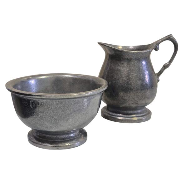 Wilton Armetale RWP Vintage Pewter Alloy Metal Creamer & Sugar Bowl Set USA - Picture 1 of 6
